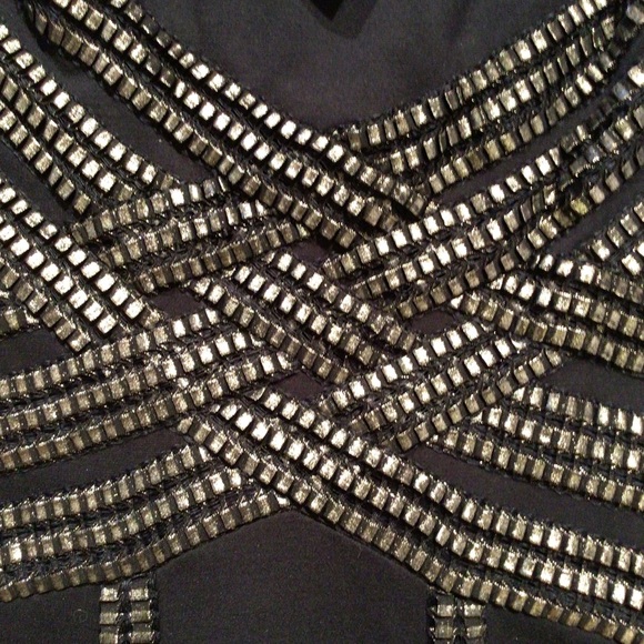 Tadashi Shoji boat neck silver threaded gown - Picture 4 of 14